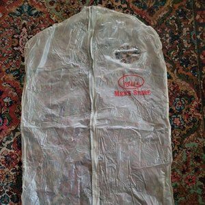 Vintage Hess's Department Store Allentown PA Plastic Zippered Men's Garment Bag